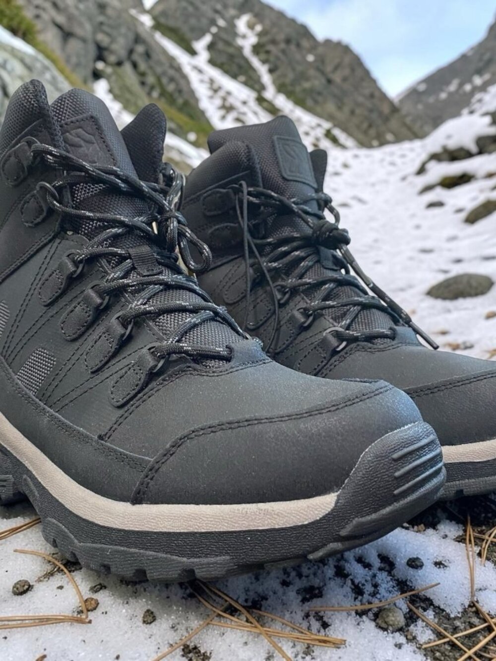 All In Motion Men's Faux Leather Ankle Winter Hiker Boots Water-Repellent Sz 7